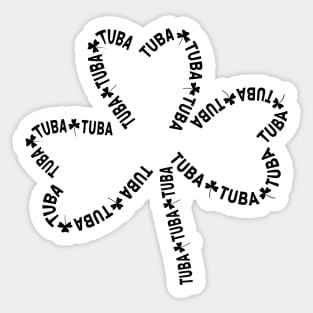 Tuba Text Shamrock Sticker